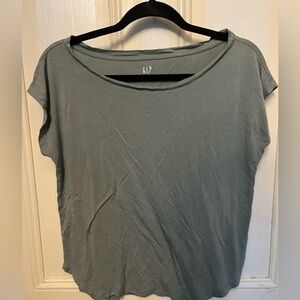 Gap Short Sleeve Boat Neck Light Green T Shirt XSmall